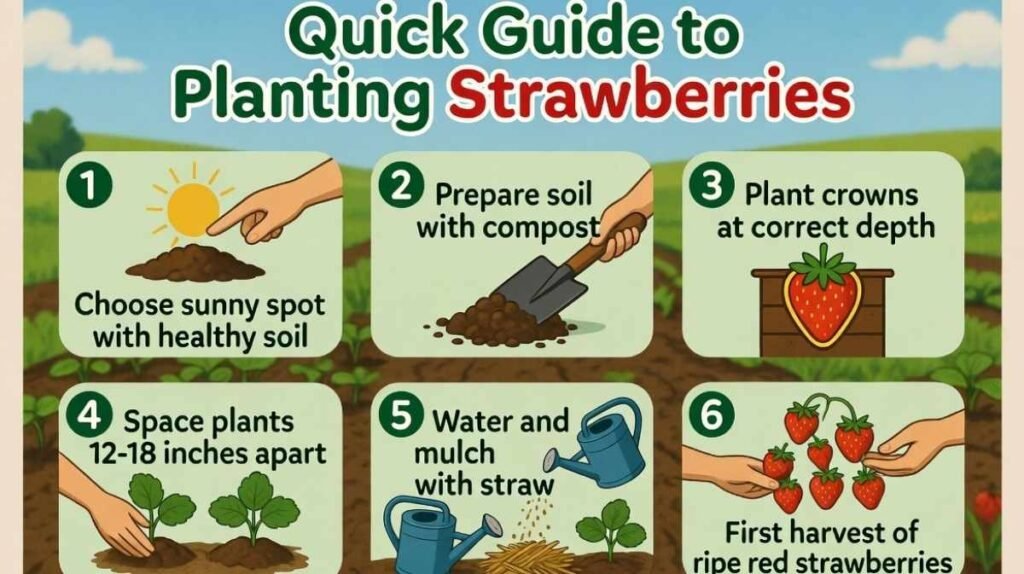 Quick Guide to Planting Strawberries (Step-by-Step Overview) - How to Plant Strawberries