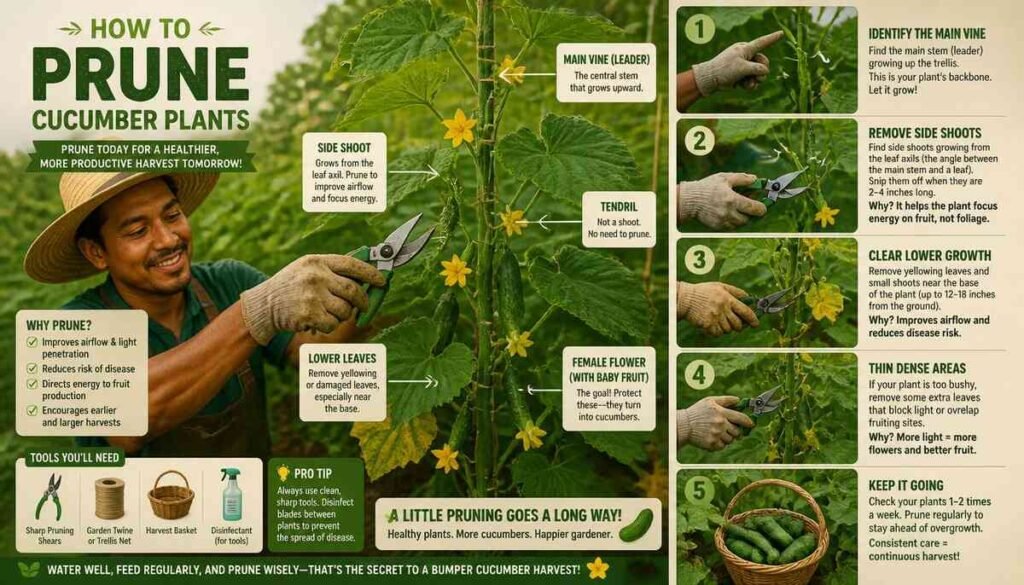 How to Prune Cucumber Plants Step by Step