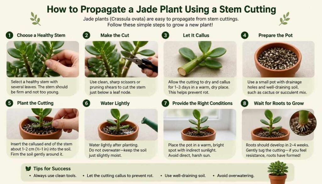 Instructions How to Propagate a Jade Plant Using a Stem Cutting