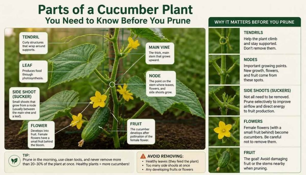 Parts of a Cucumber Plant You Need to Know Before You Prune